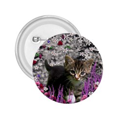 Emma In Flowers I, Little Gray Tabby Kitty Cat 2 25  Buttons by DianeClancy