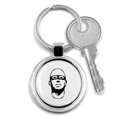 Baldhead Hero Comic Illustration Key Chains (round)  by dflcprints