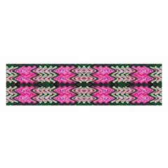 Pattern Tile Pink Green White Satin Scarf (oblong) by BrightVibesDesign