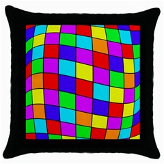 Colorful Cubes Throw Pillow Case (black) by Valentinaart