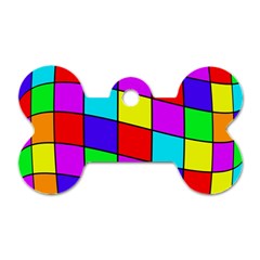 Colorful Cubes Dog Tag Bone (one Side) by Valentinaart