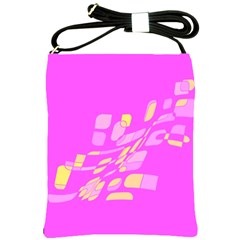 Pink Abstraction Shoulder Sling Bags by Valentinaart