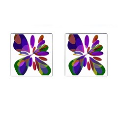 Colorful Abstract Flower Cufflinks (square) by Valentinaart