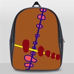 Brown Abstraction School Bags(large)  by Valentinaart