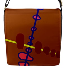 Brown Abstraction Flap Messenger Bag (s) by Valentinaart