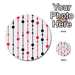 Red, Black And White Pattern Multi-purpose Cards (round)  by Valentinaart