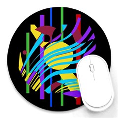 Colorful Abstract Art Round Mousepads by Valentinaart