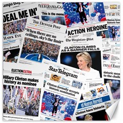 Hillary 2016 Historic Newspaper Collage Canvas 20  X 20   by blueamerica