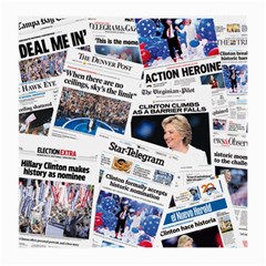 Hillary 2016 Historic Newspaper Collage Medium Glasses Cloth by blueamerica