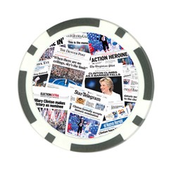 Hillary 2016 Historic Newspaper Collage Poker Chip Card Guards (10 Pack)  by blueamerica