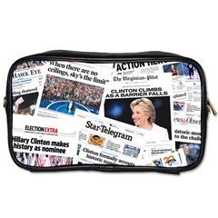 Hillary 2016 Historic Newspaper Collage Toiletries Bags 2-side by blueamerica