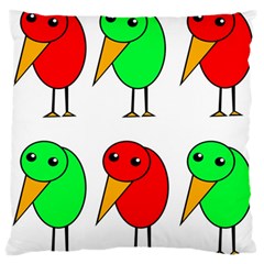 Green And Red Birds Standard Flano Cushion Case (one Side) by Valentinaart