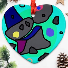 Blue Comic Abstract Ornament (heart)  by Valentinaart