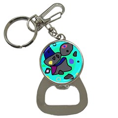 Blue Comic Abstract Bottle Opener Key Chains by Valentinaart