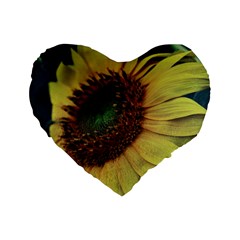 Sunflower Photography  Standard 16  Premium Heart Shape Cushions by vanessagf