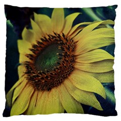 Sunflower Photography  Large Flano Cushion Case (two Sides) by vanessagf