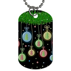 Christmas Balls - Pastel Dog Tag (one Side) by Valentinaart