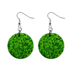 Shamrock Clovers Green Irish St  Patrick Ireland Good Luck Symbol 8000 Sv Mini Button Earrings by yoursparklingshop