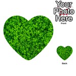 Shamrock Clovers Green Irish St  Patrick Ireland Good Luck Symbol 8000 Sv Multi-purpose Cards (Heart)  Back 1