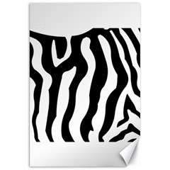 Zebra Horse Skin Pattern Black And White Canvas 20  X 30   by picsaspassion