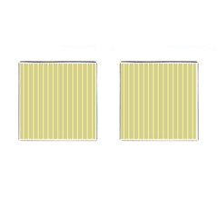 Summer Sand Color Yellow Stripes Pattern Cufflinks (square) by picsaspassion