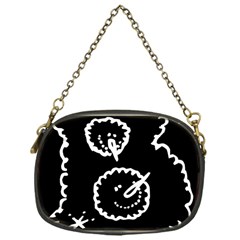 Funny Black And White Doodle Snowballs Chain Purses (one Side)  by yoursparklingshop