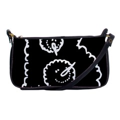 Funny Black And White Doodle Snowballs Shoulder Clutch Bags by yoursparklingshop