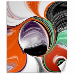 Abstract Orb In Orange, Purple, Green, And Black Canvas 20  X 24   by digitaldivadesigns