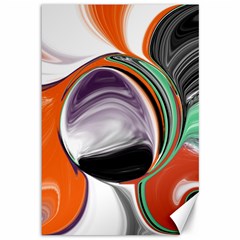 Abstract Orb In Orange, Purple, Green, And Black Canvas 12  X 18   by digitaldivadesigns