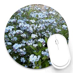 Blue Forget-me-not Flowers Round Mousepads by picsaspassion