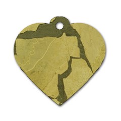 Stylish Gold Stone Dog Tag Heart (two Sides) by yoursparklingshop