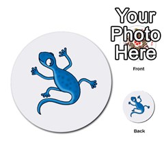 Blue Lizard Multi-purpose Cards (round)  by Valentinaart