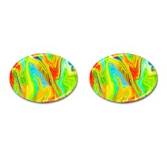 Happy Multicolor Painting Cufflinks (oval) by designworld65