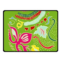 Green Organic Abstract Double Sided Fleece Blanket (small)  by DanaeStudio