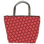 Red Passion Floral Pattern Bucket Bags Front