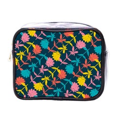 Colorful Floral Pattern Mini Toiletries Bags by DanaeStudio