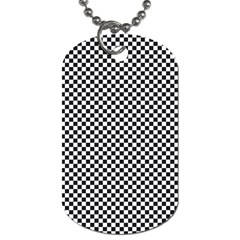 Sports Racing Chess Squares Black White Dog Tag (one Side) by EDDArt