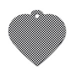 Sports Racing Chess Squares Black White Dog Tag Heart (Two Sides) Front