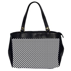 Sports Racing Chess Squares Black White Office Handbags (2 Sides)  by EDDArt