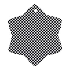 Sports Racing Chess Squares Black White Ornament (snowflake)  by EDDArt