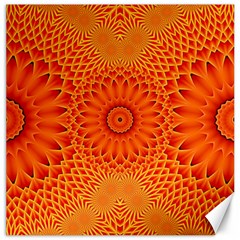 Lotus Fractal Flower Orange Yellow Canvas 20  X 20   by EDDArt