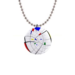 Swirl Grid With Colors Red Blue Green Yellow Spiral Button Necklaces by designworld65