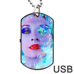 Swimming Into The Blue Dog Tag Usb Flash (one Side) by icarusismartdesigns