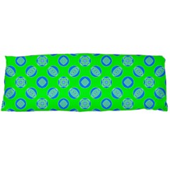 Mod Blue Circles On Bright Green Body Pillow Case (dakimakura) by BrightVibesDesign