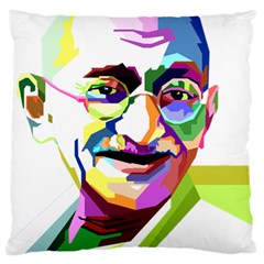 Ghandi Large Cushion Case (one Side) by bhazkaragriz