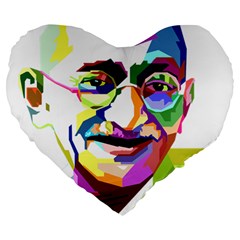 Ghandi Large 19  Premium Heart Shape Cushions by bhazkaragriz