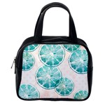 Turquoise Citrus And Dots Classic Handbags (2 Sides) Back