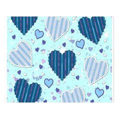 Light And Dark Blue Hearts Double Sided Flano Blanket (large)  by LovelyDesigns4U