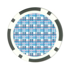 Blue Plaid Pattern Poker Chip Card Guards (10 Pack)  by Valentinaart