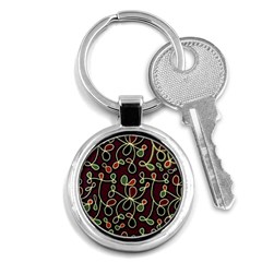 Elegant Decorative Pattern Key Chains (round)  by Valentinaart